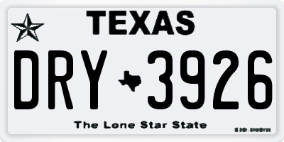 TX license plate DRY3926
