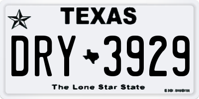 TX license plate DRY3929