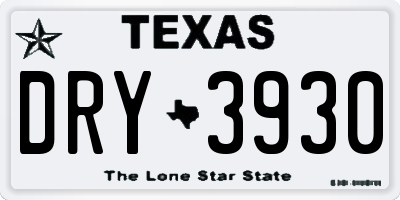 TX license plate DRY3930