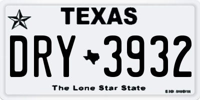 TX license plate DRY3932