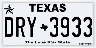 TX license plate DRY3933