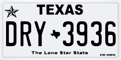 TX license plate DRY3936