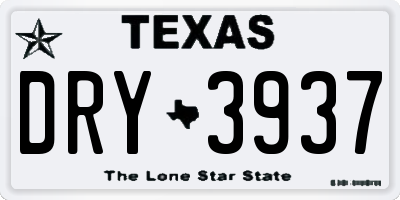 TX license plate DRY3937