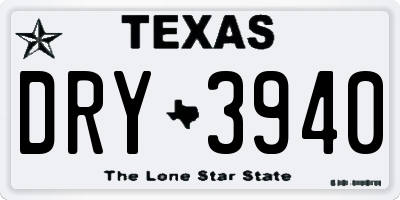 TX license plate DRY3940
