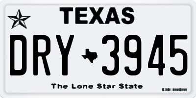 TX license plate DRY3945