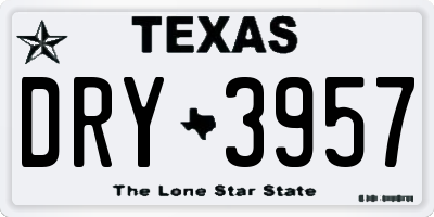 TX license plate DRY3957