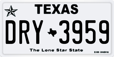 TX license plate DRY3959