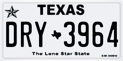 TX license plate DRY3964