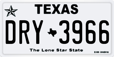 TX license plate DRY3966