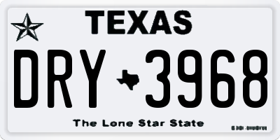 TX license plate DRY3968