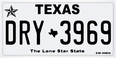TX license plate DRY3969
