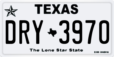 TX license plate DRY3970