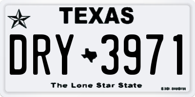 TX license plate DRY3971