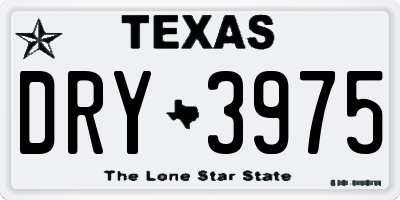 TX license plate DRY3975