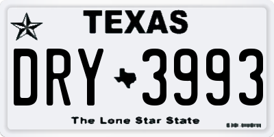 TX license plate DRY3993