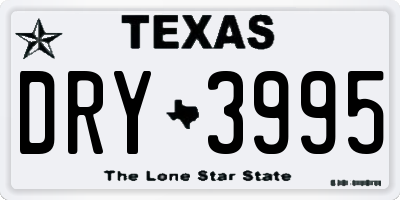 TX license plate DRY3995