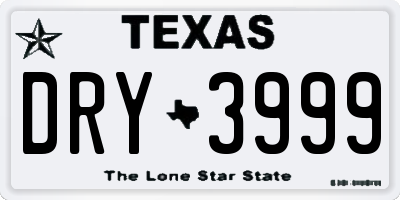 TX license plate DRY3999