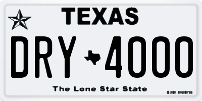 TX license plate DRY4000