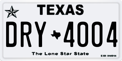 TX license plate DRY4004