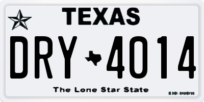 TX license plate DRY4014