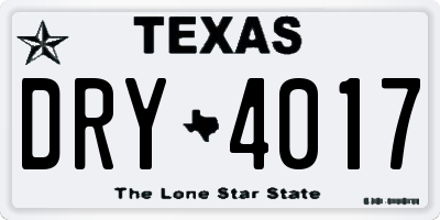 TX license plate DRY4017