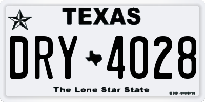 TX license plate DRY4028