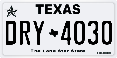 TX license plate DRY4030
