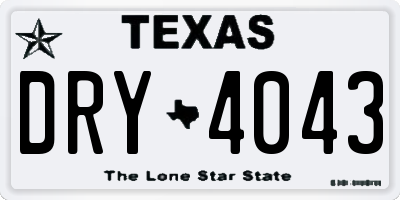TX license plate DRY4043