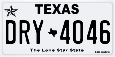 TX license plate DRY4046