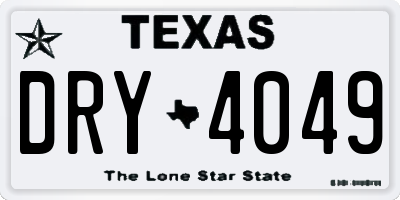 TX license plate DRY4049