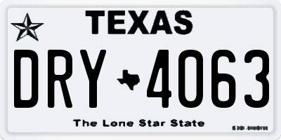 TX license plate DRY4063