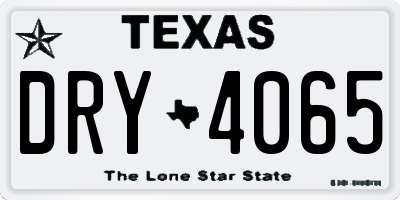 TX license plate DRY4065