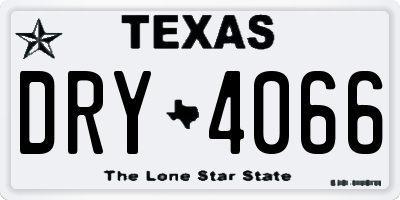 TX license plate DRY4066