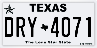 TX license plate DRY4071