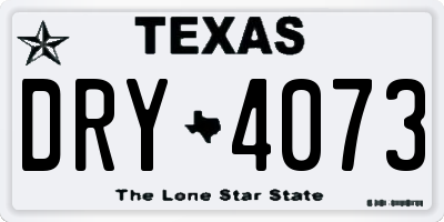 TX license plate DRY4073