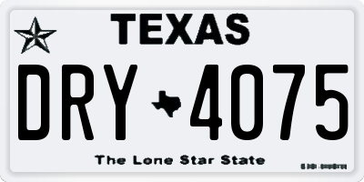 TX license plate DRY4075