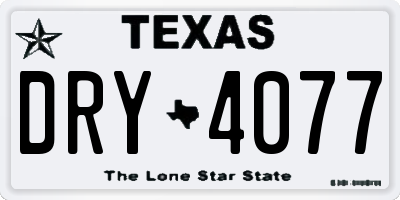 TX license plate DRY4077