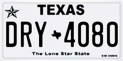 TX license plate DRY4080