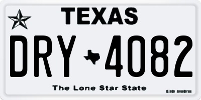 TX license plate DRY4082