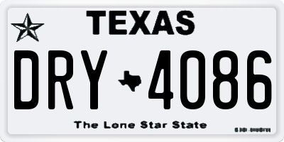 TX license plate DRY4086
