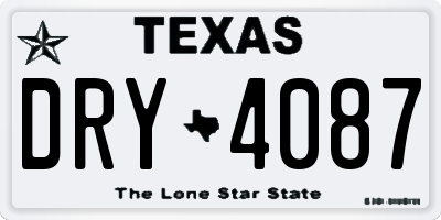 TX license plate DRY4087