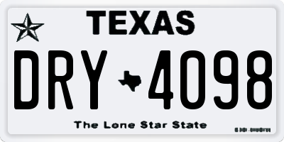 TX license plate DRY4098