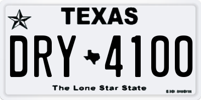TX license plate DRY4100