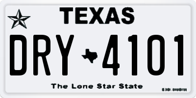 TX license plate DRY4101