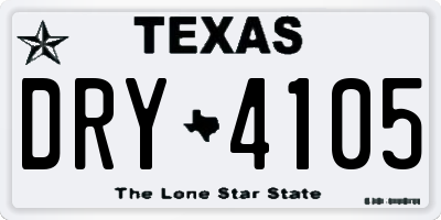 TX license plate DRY4105