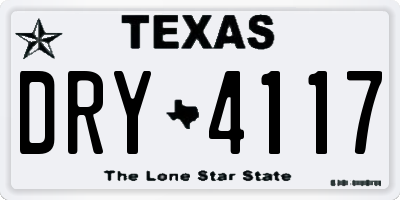 TX license plate DRY4117
