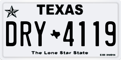 TX license plate DRY4119