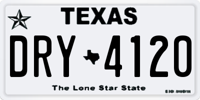 TX license plate DRY4120