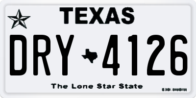 TX license plate DRY4126