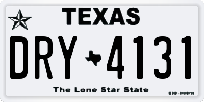 TX license plate DRY4131